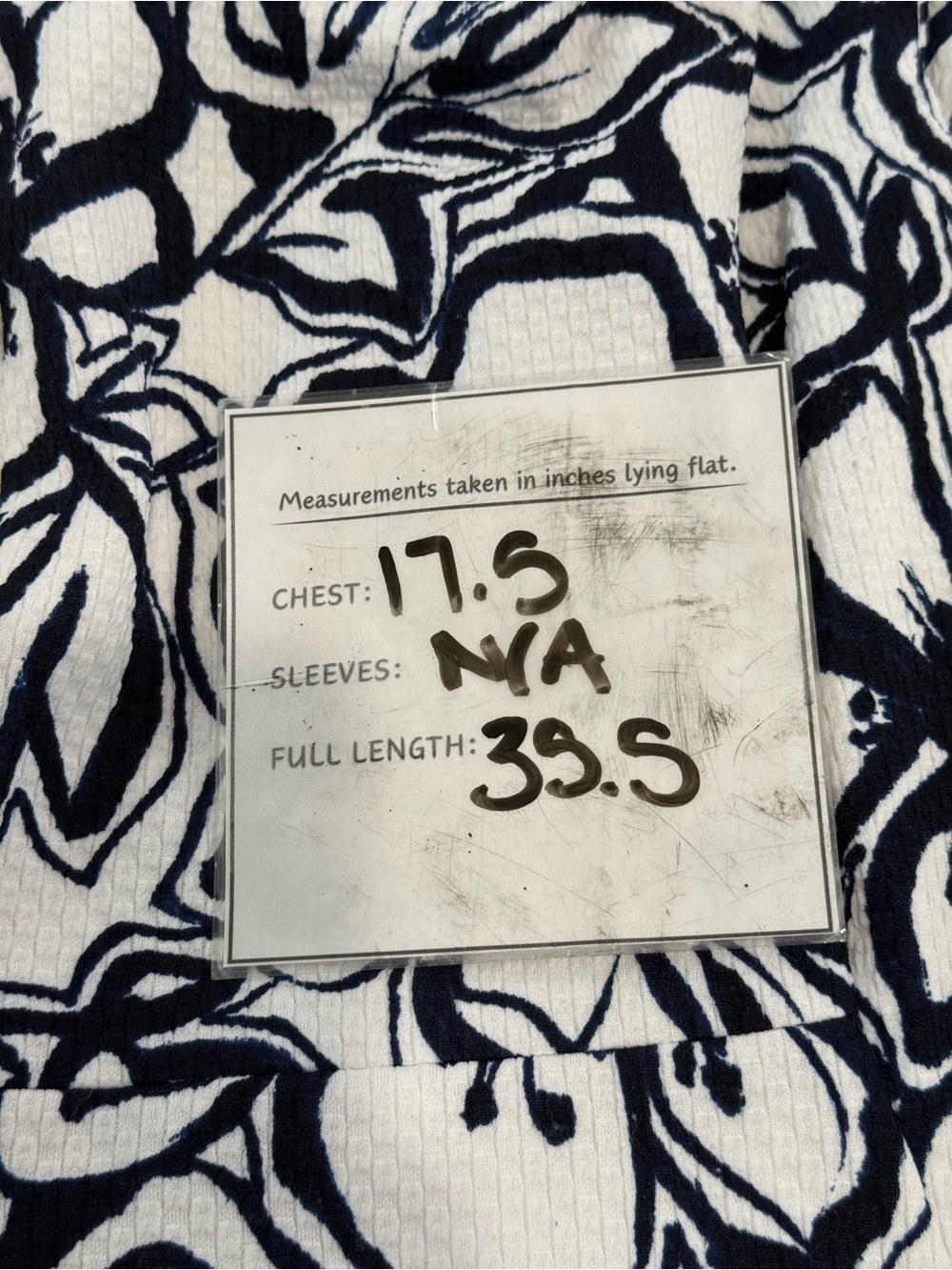 Chaps 4 Sleeveless Blue & White Floral Knee Length Dress 025 - Picture 8 of 8